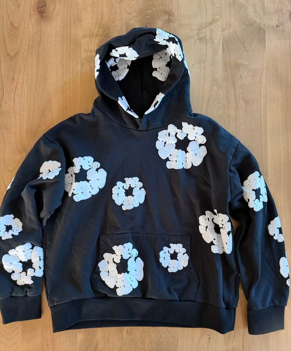 Denim Tears Cotton Wreath Hoodie Black Size Large